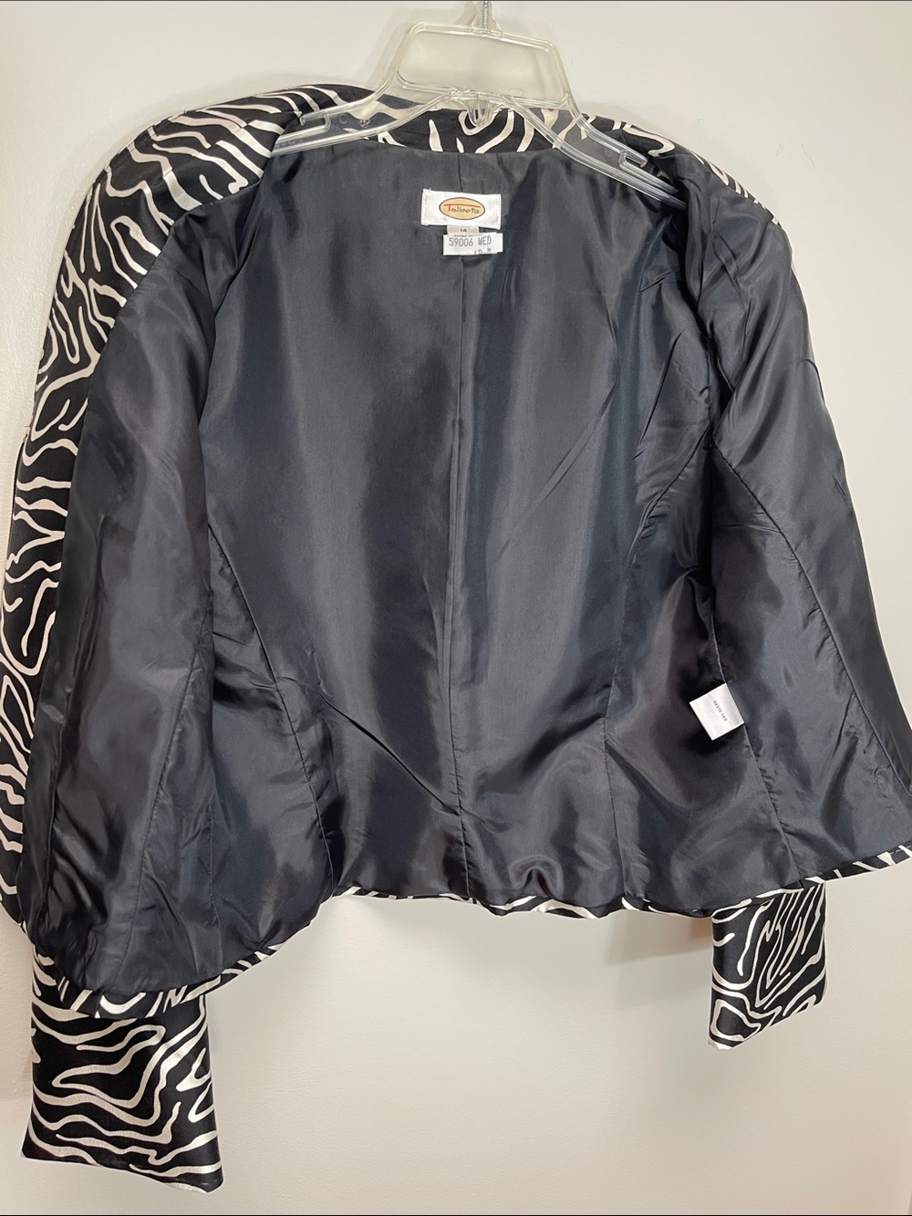 Talbots Silk Wool Zebra Zipper Front Blazer - Picture 10 of 12